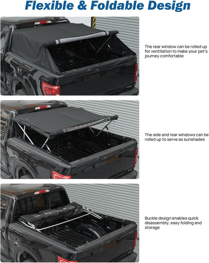 JOYTUTUS Truck Bed Soft Topper for Ford F150 2015-2024 with 5.5' Bed - Kemimoto