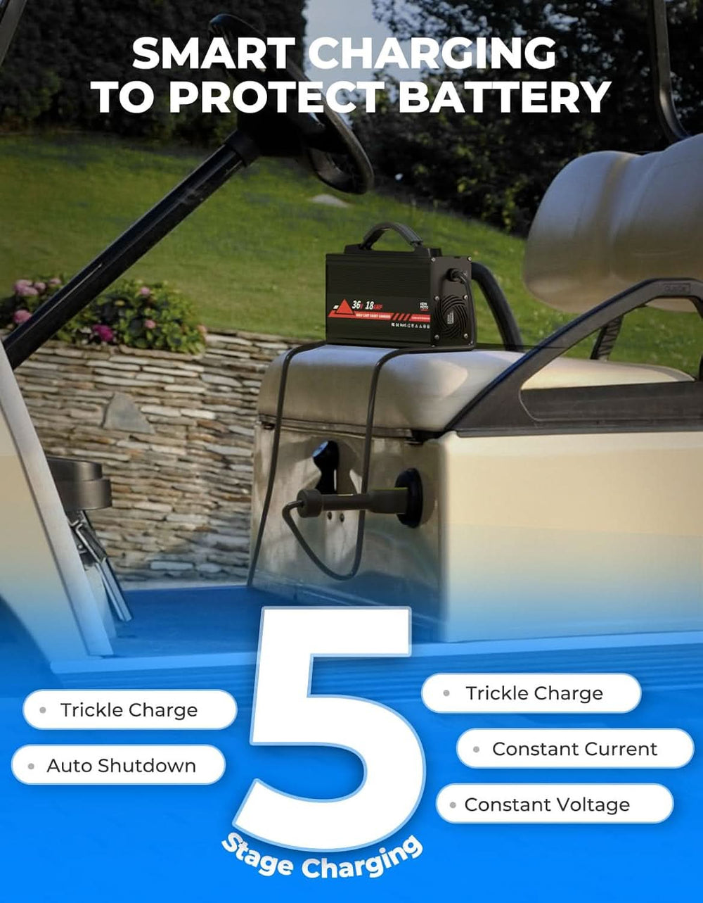 KEMIMOTO 36V Golf Cart Battery Charger - Kemimoto