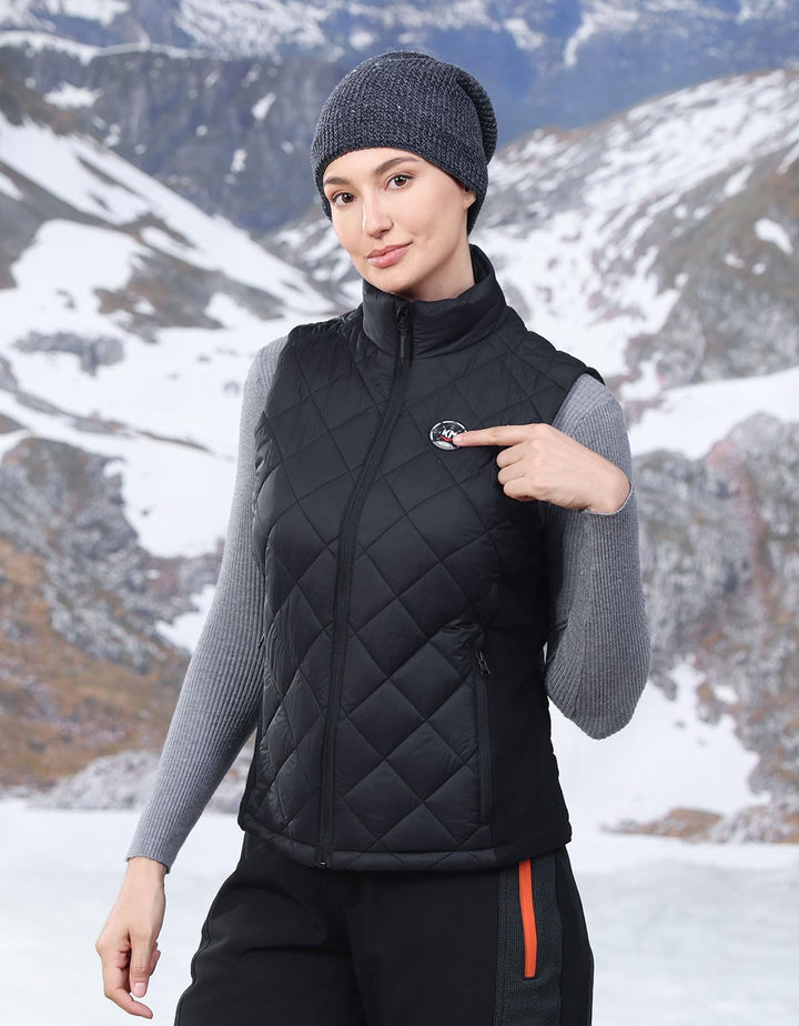 Women’s Heated Quilted Vest with APP Control & 10000mAh Battery Pack