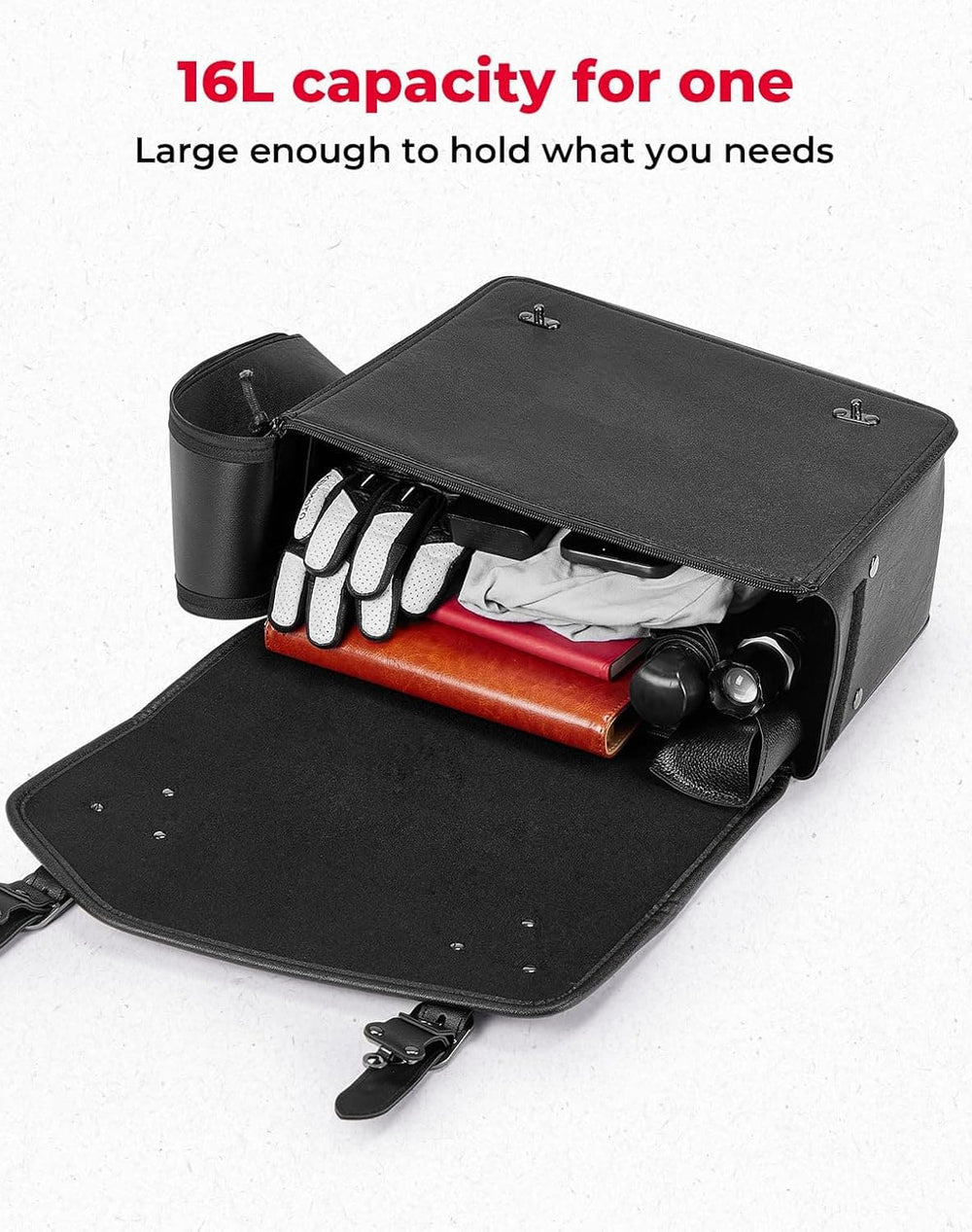 24L Saddlebags PU Leather Side Bags for Sportster Softail Dyna - Kemimoto