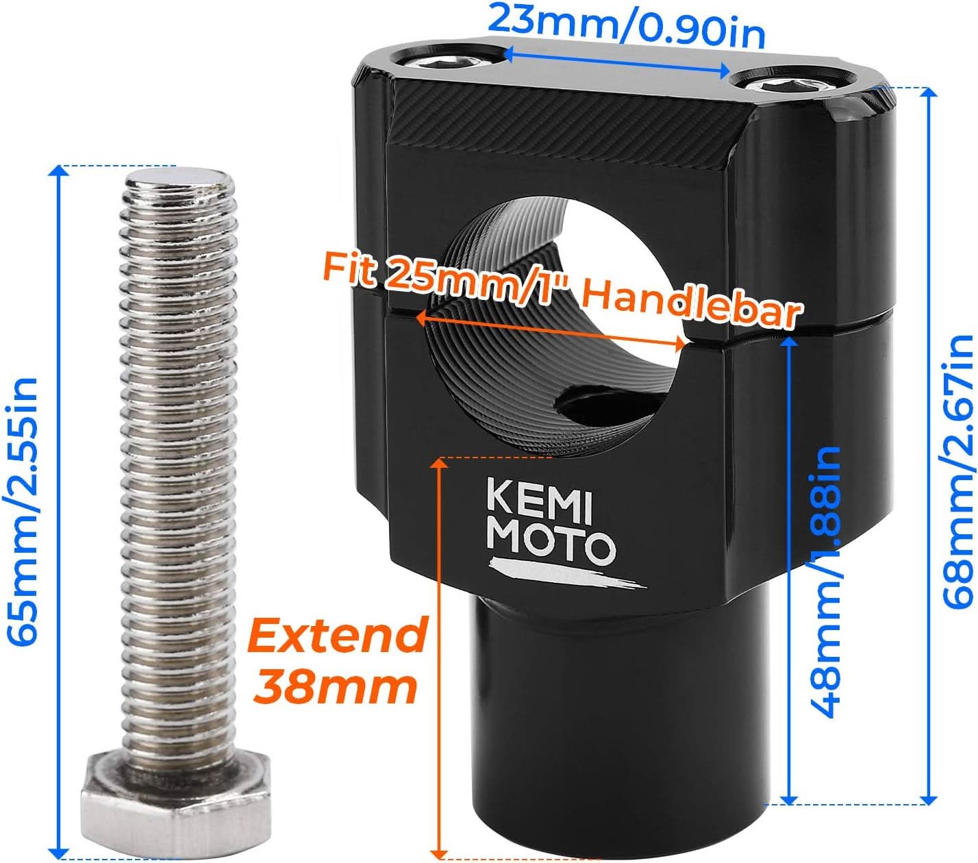 1 Inch Aluminum Handlebar Risers, Universal fit for Motorcycle/ATV Dirt Bike - Kemimoto