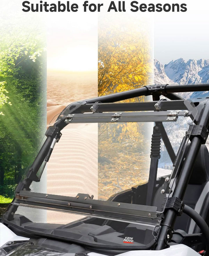 3-in-1 UTV Flip Windshield For Kawasaki Teryx KRX - Kemimoto