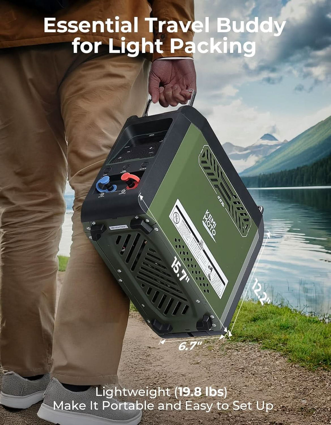 Portable Propane Hot Water Heater with Pump, 20,000 BTU - Kemimoto