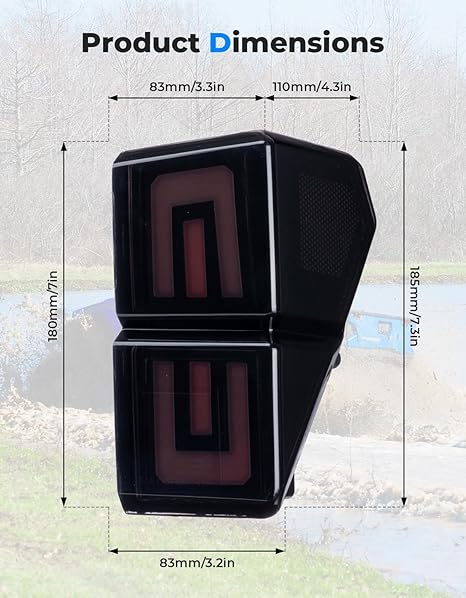 Upgraded Tail Lights for Polaris Ranger 1000 XP/Crew 2018-2024 - Kemimoto