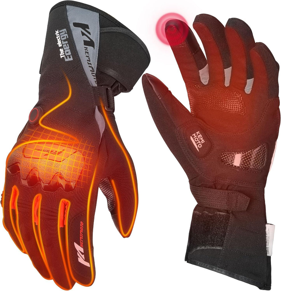 Touchscreen Heated Gloves for Motorcycle – Kemimoto