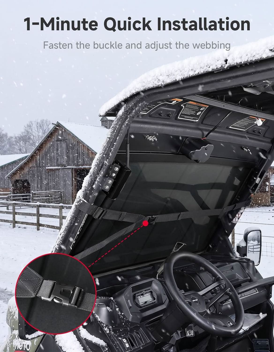 UTV Thickened Glass Windshield Cover for Polaris Ranger XP 1000 / Crew / Ranger 1000 / Can-Am Defender 2016-2026