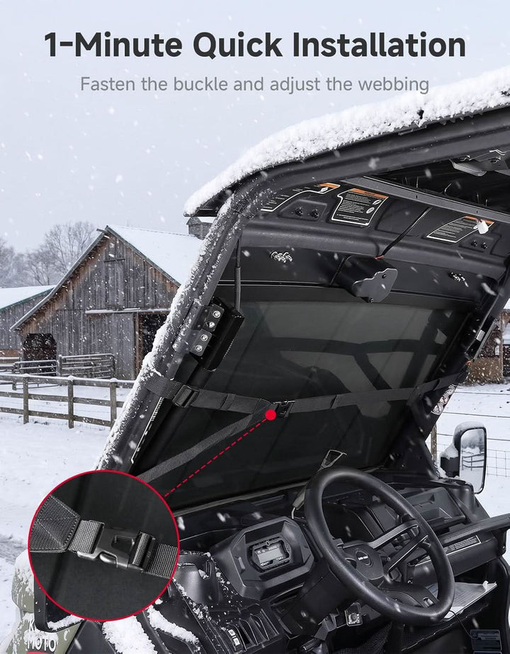 UTV Thickened Glass Windshield Cover for Polaris Ranger XP 1000 / Crew / Ranger 1000 / Can-Am Defender 2016-2026