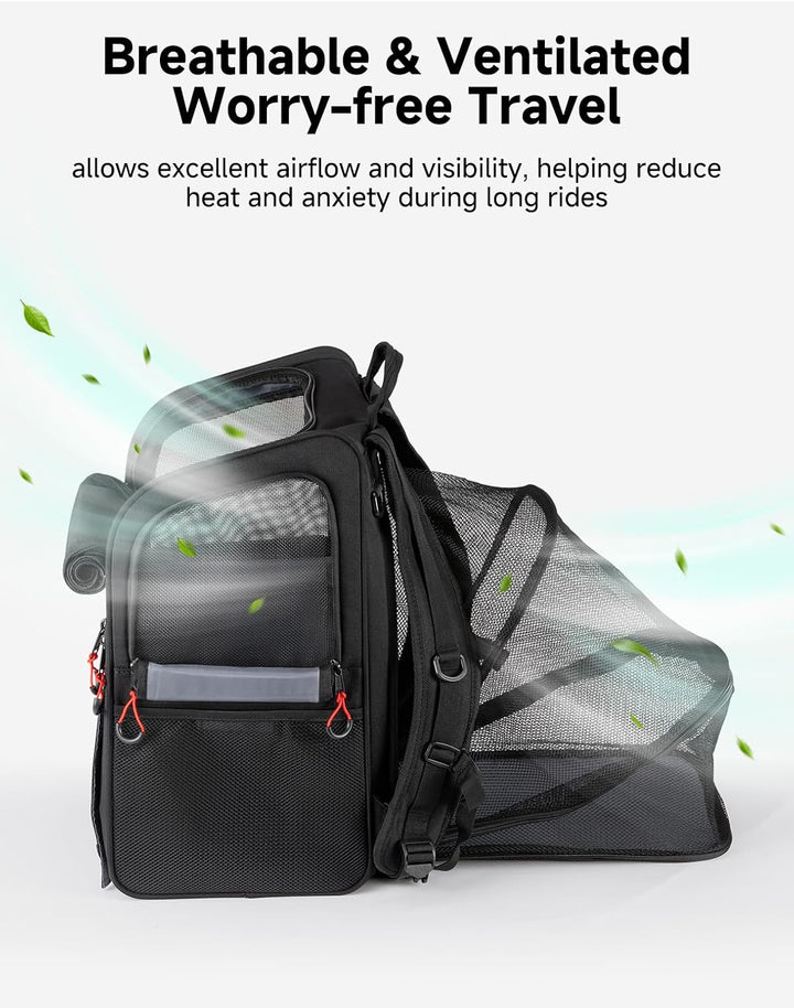 Expandable Motorcycle Dog Carrier for Small Dogs & Cat