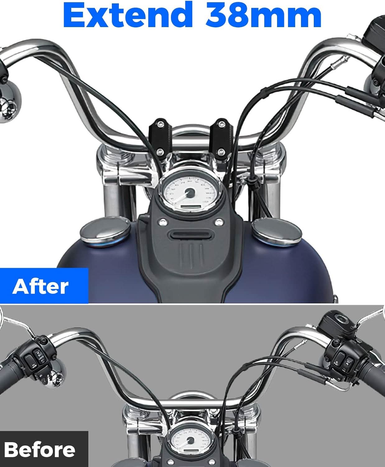 1 Inch Aluminum Handlebar Risers, Universal fit for Motorcycle/ATV Dirt Bike - Kemimoto