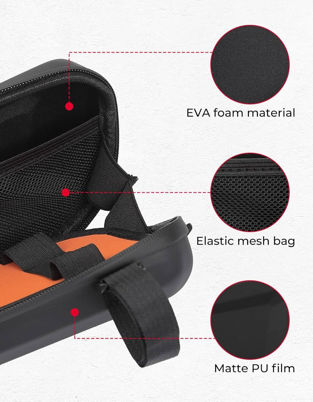 EVA Hard Shell Tool Side Bag for Motorcycle - Kemimoto
