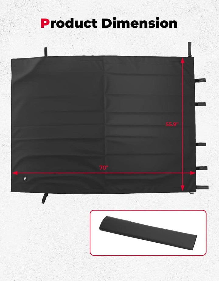 UTV Crew Roof Soft Top for Polaris Ranger Crew XP 1000/Crew 1000 2019-2026 - Kemimoto