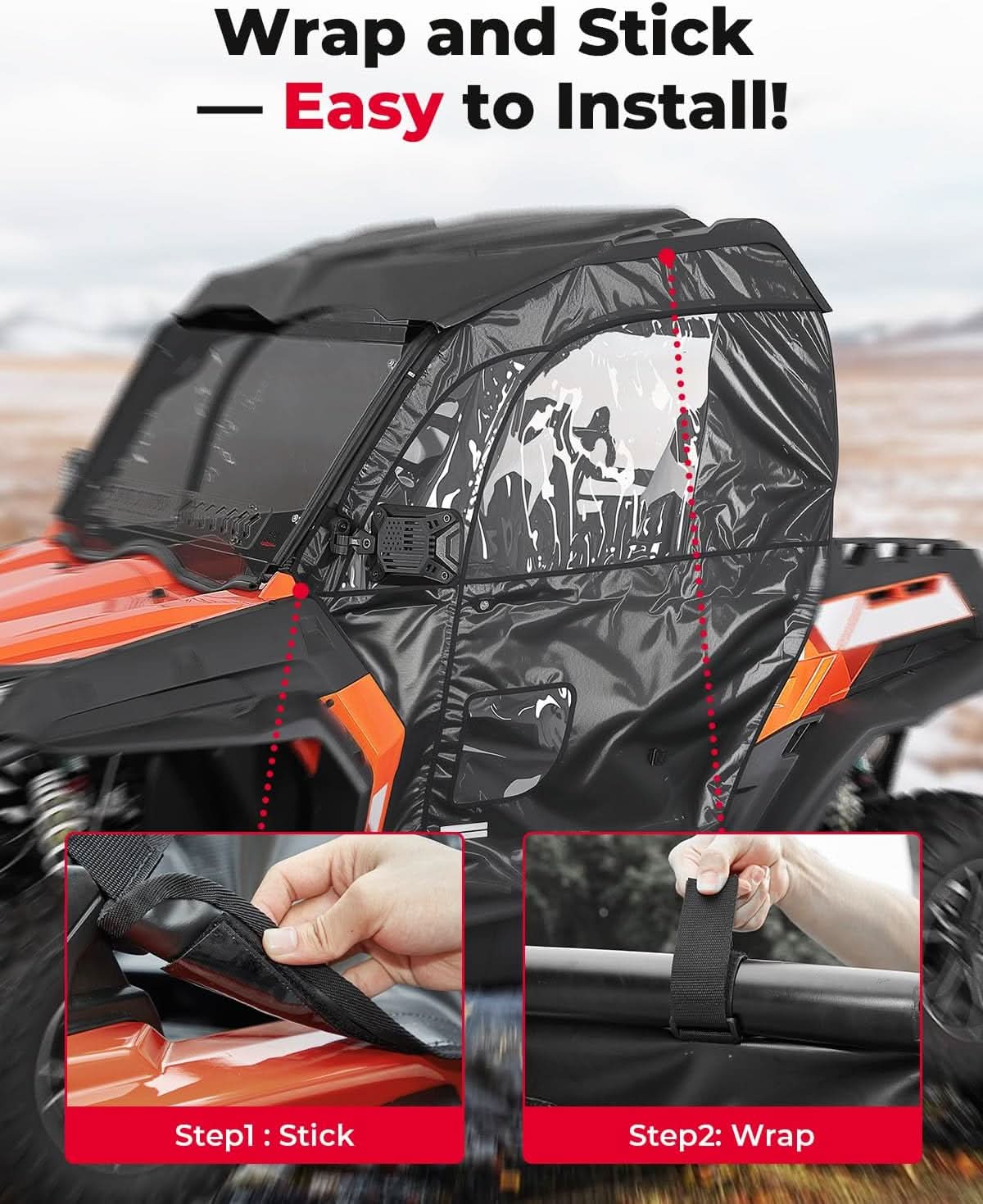 UTV Soft Upper Doors for CFMOTO ZForce 500/800EX/1000 - Kemimoto