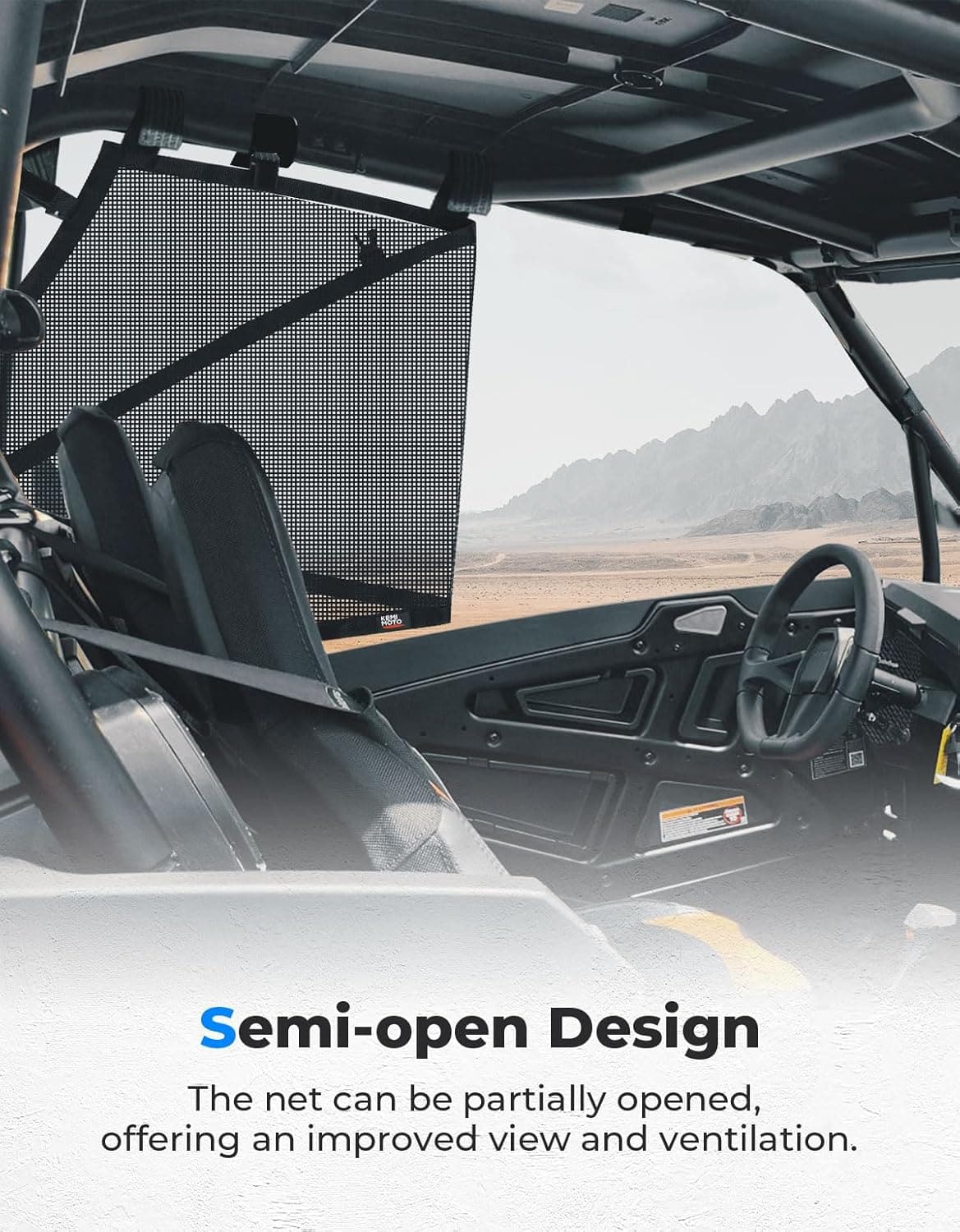 KEMIMOTO PVC Mesh Upper Door Nets – Polaris RZR XP 4 1000 2014-2023 – 664404433965