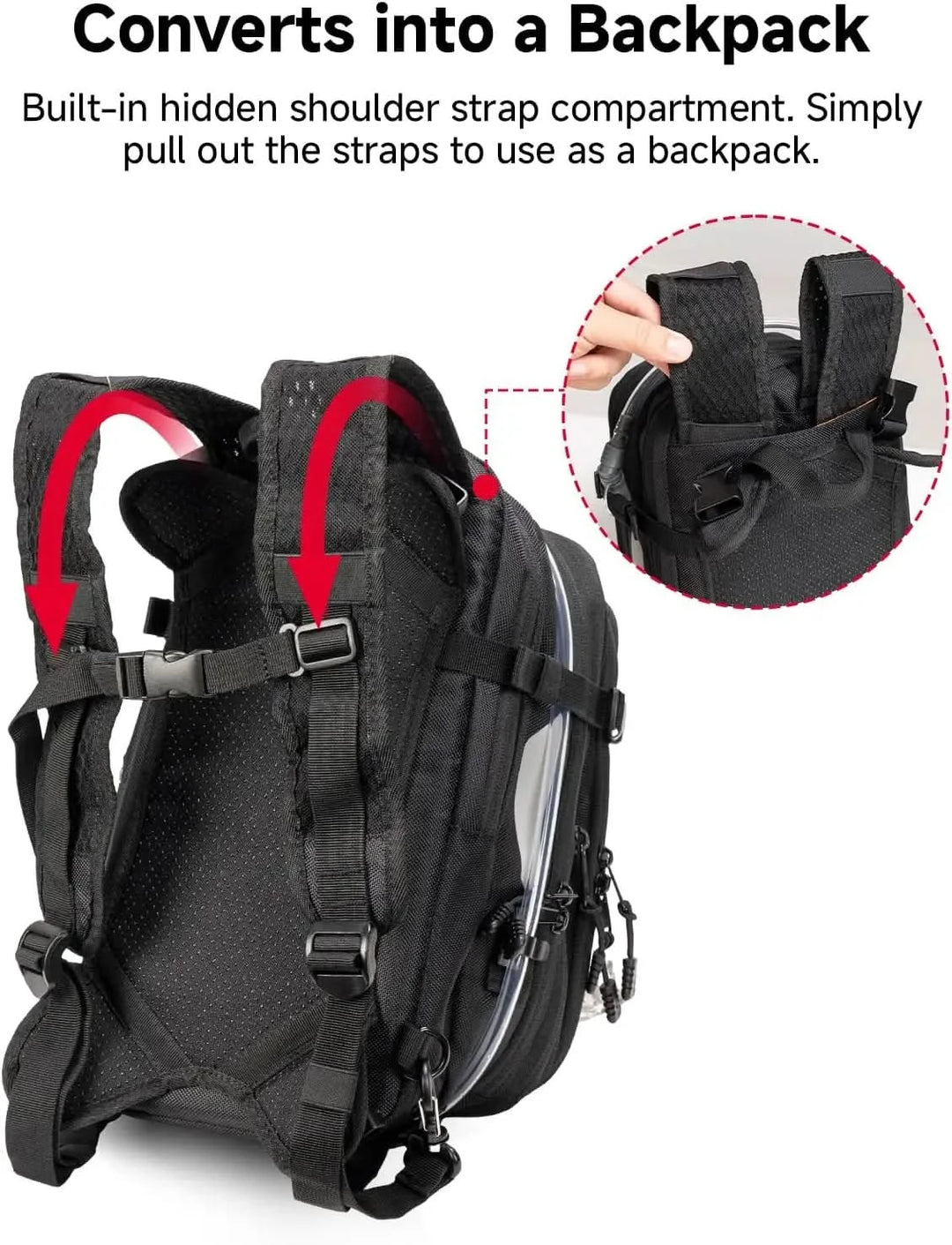 9-12L Motorcycle Tank Bag Backpack with Hydration Bladder