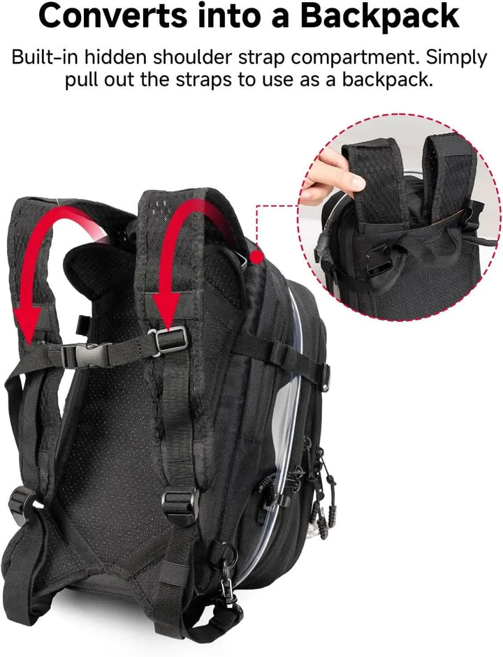 9-12L Motorcycle Tank Bag Backpack with Hydration Bladder