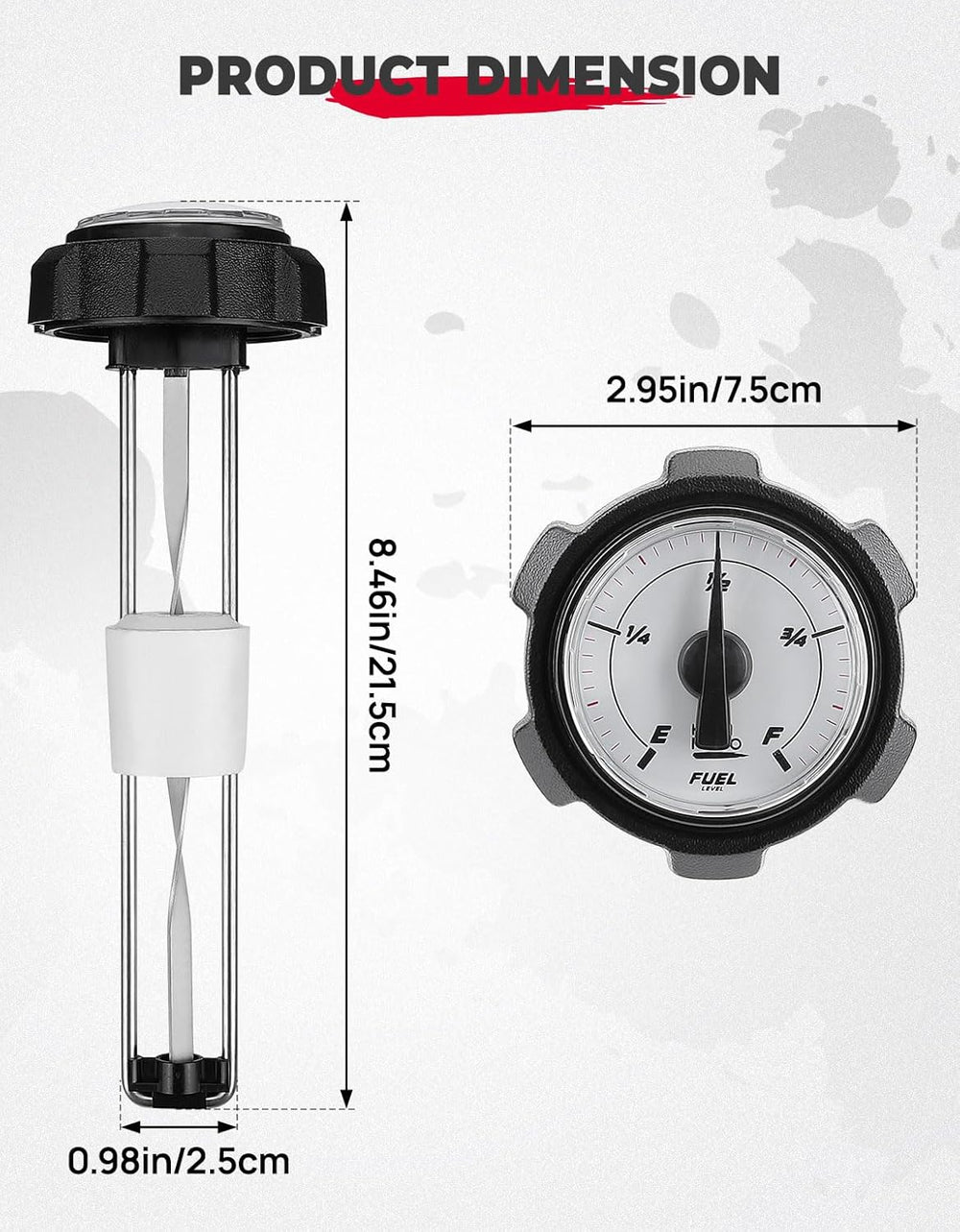 ATV Gas Fuel Cap w/ Gauge - Kemimoto