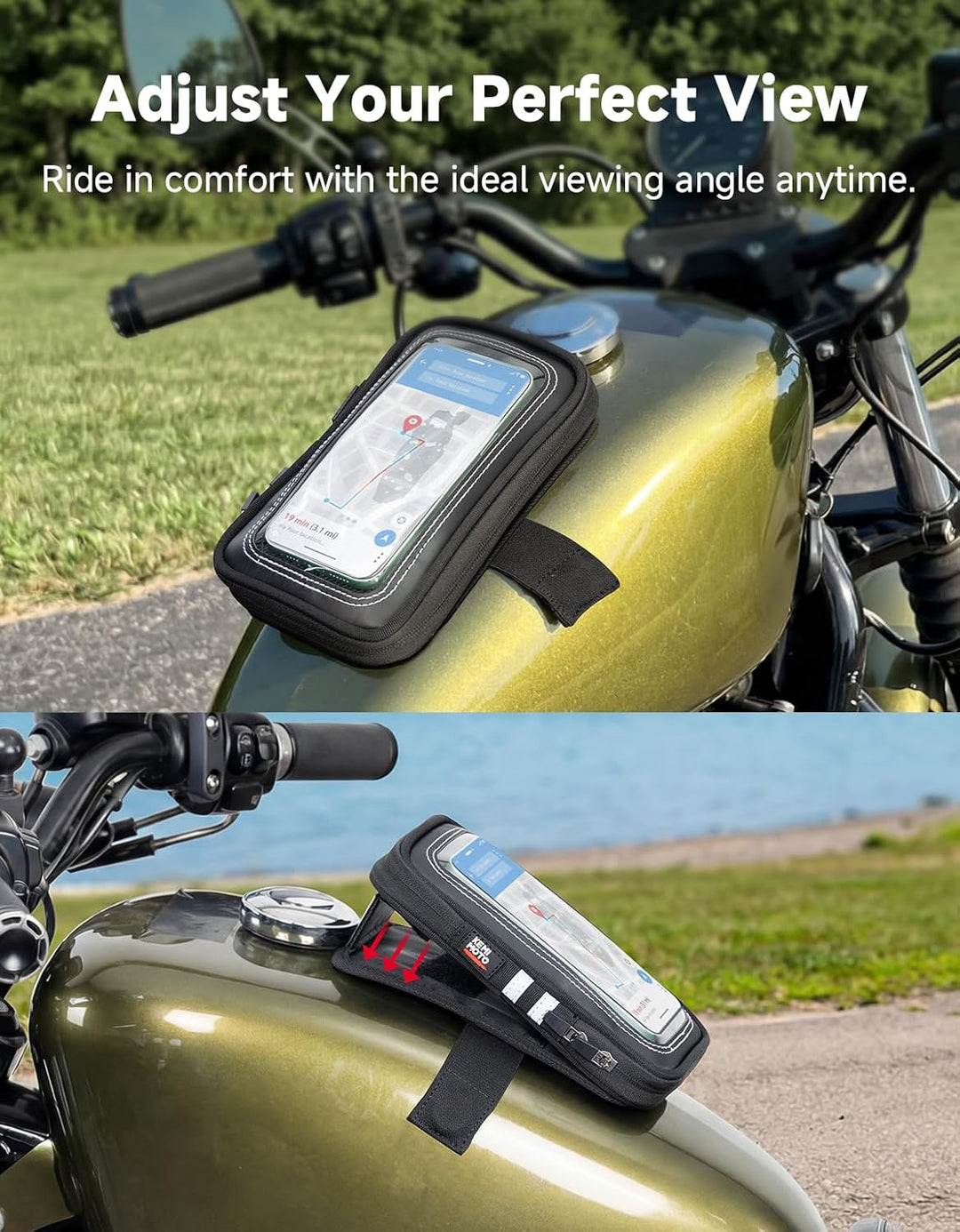Motorcycle Phone Holder Bag with Touchscreen