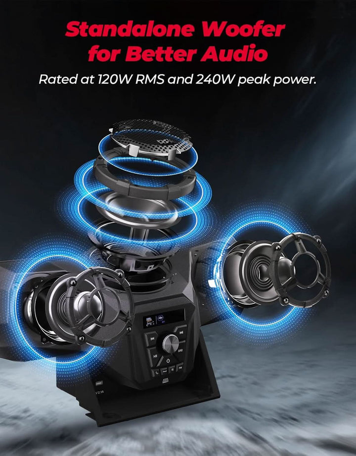 UTV 3-Speaker Audio Kit For Ranger 1000|1000 XP 1000|XP Crew - Kemimoto