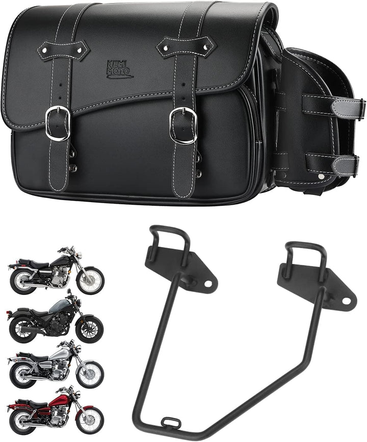 Motorcycle Leather Saddlebag for Rebel 250,300,500 - Kemimoto