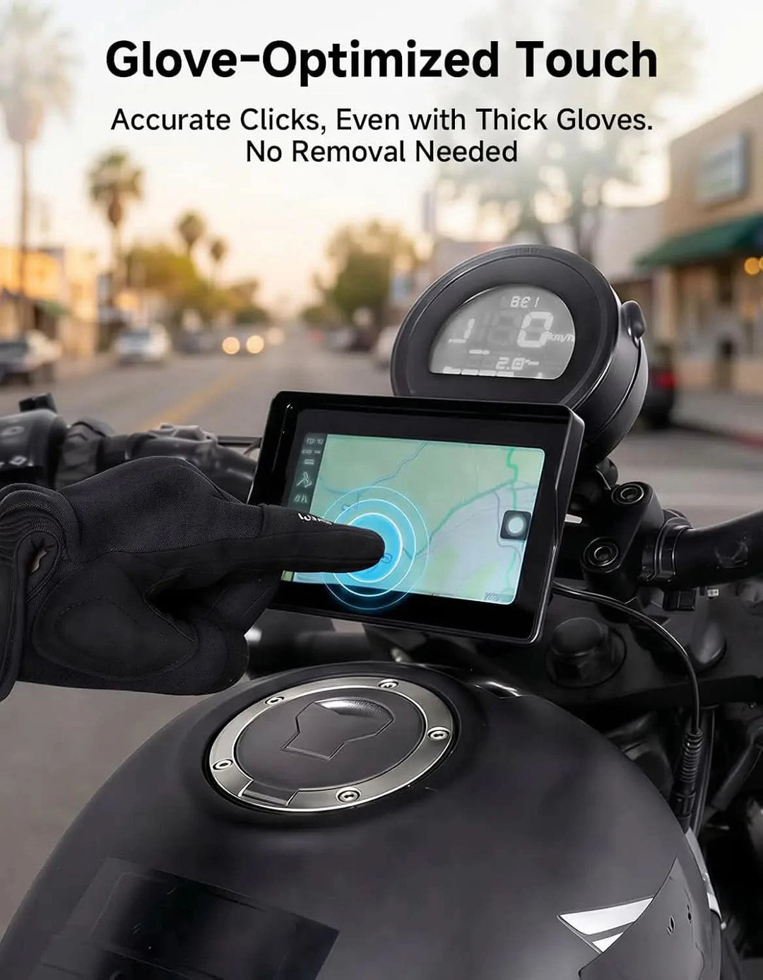 Motorcycle Screen with CarPlay & Android Auto