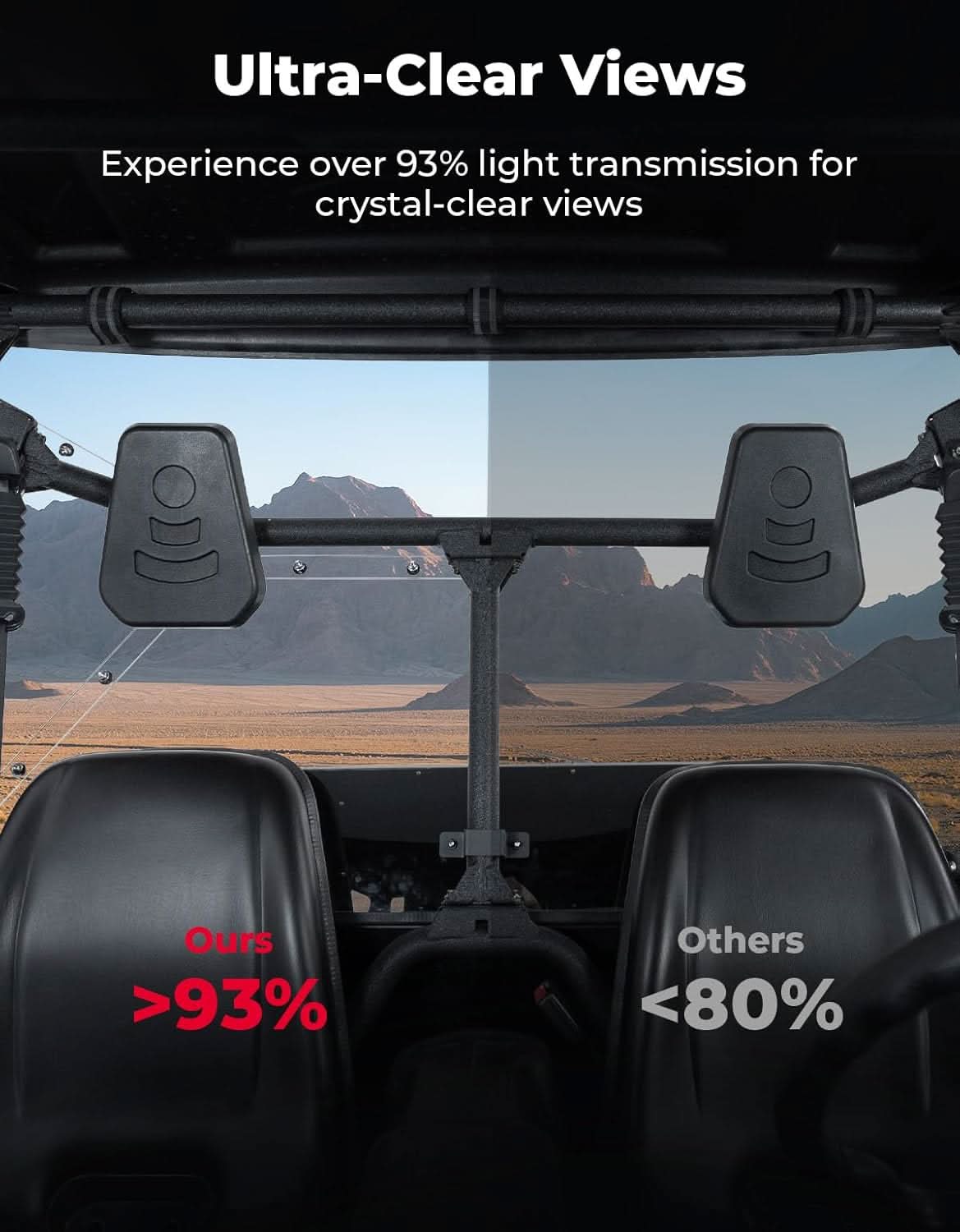 UTV Rear Windshield for Hisun 500/700 - Kemimoto