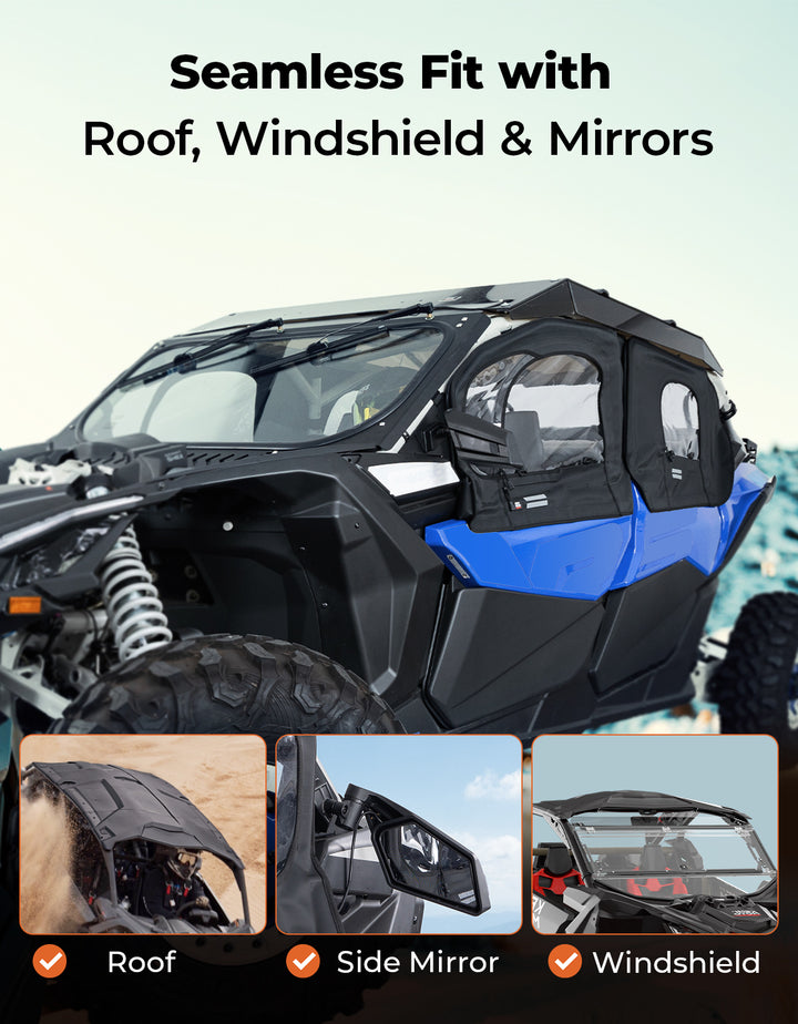 Soft Cab Enclosures with Metal Frame for Can-Am Maverick X3 MAX - Kemimoto