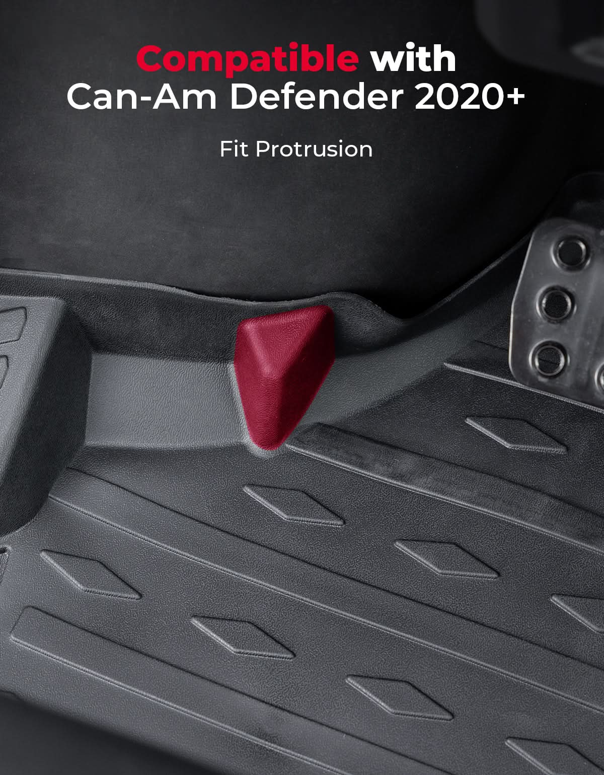 4PCS Floor Mats for Can-Am Defender MAX 2020–2025 All-Weather Rubber - Kemimoto