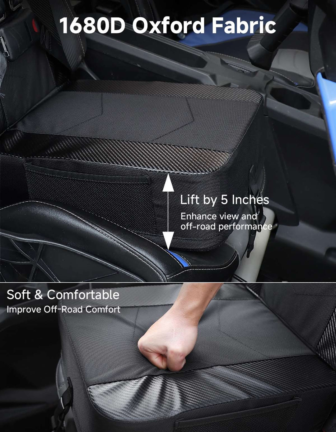 Universal 5-Inch UTV Booster Seat Cushion for Shorter Riders