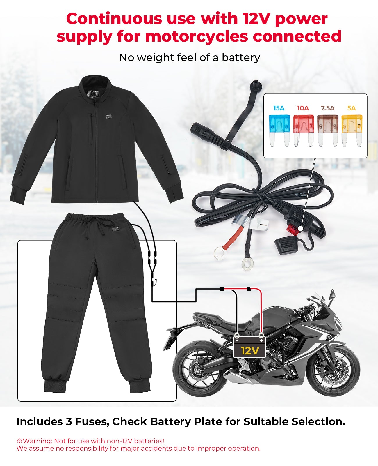 Heated Motorcycle Jacket Kemimoto