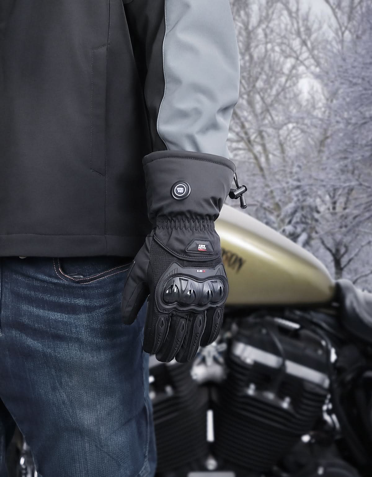 Heated Motorcycle Gloves with Knuckle Protection