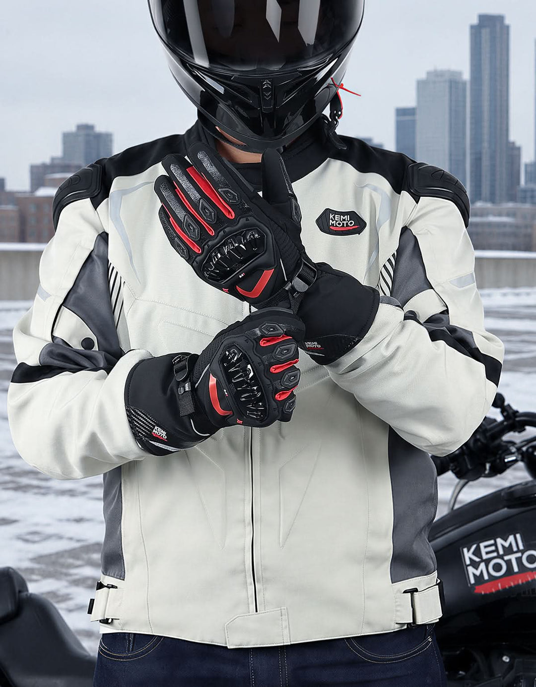 Rainproof Riding Warm Gloves with Touchscreen for Motorcycle Riding, ATV, UTV, Snowmobile