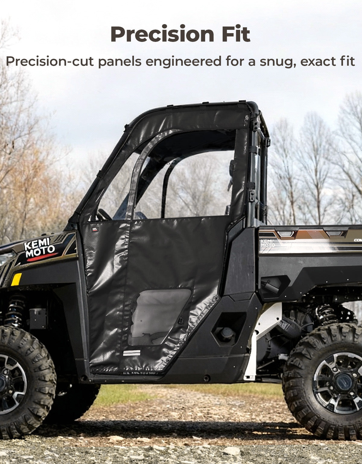 UTV Cab Enclosure Upper Doors for Ranger XP 1000 (2017-2025) - Kemimoto