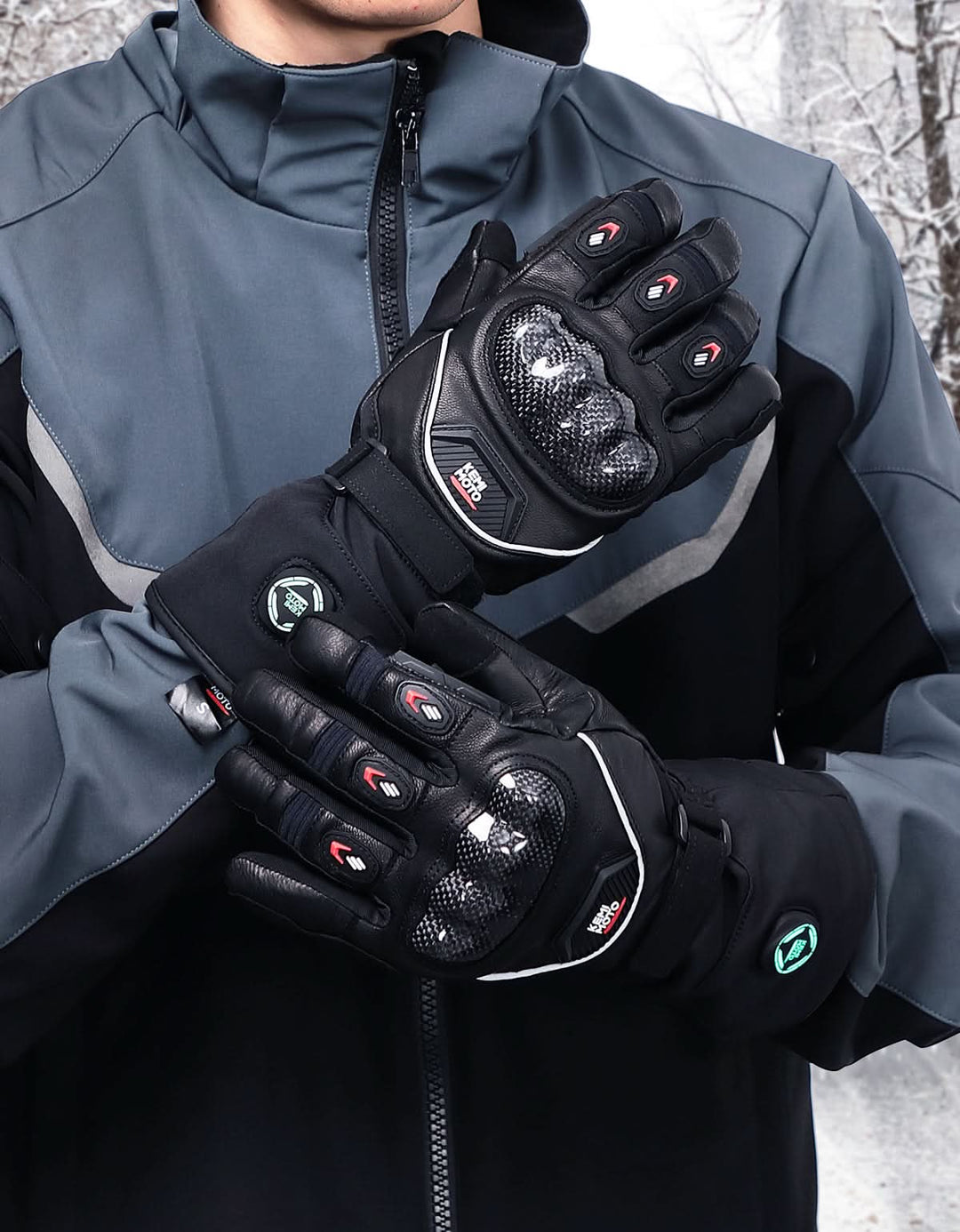 Heated Motorcycle Gloves Men Women 7.4V Battery Waterproof Touchscreen