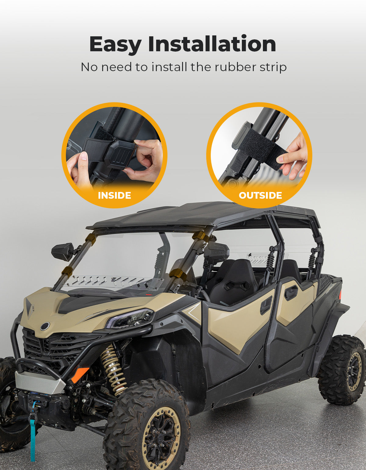 Adjustable Vented Front Windshield for 2023+ CFMOTO ZForce 950 Sport | 800 Trail - Kemimoto