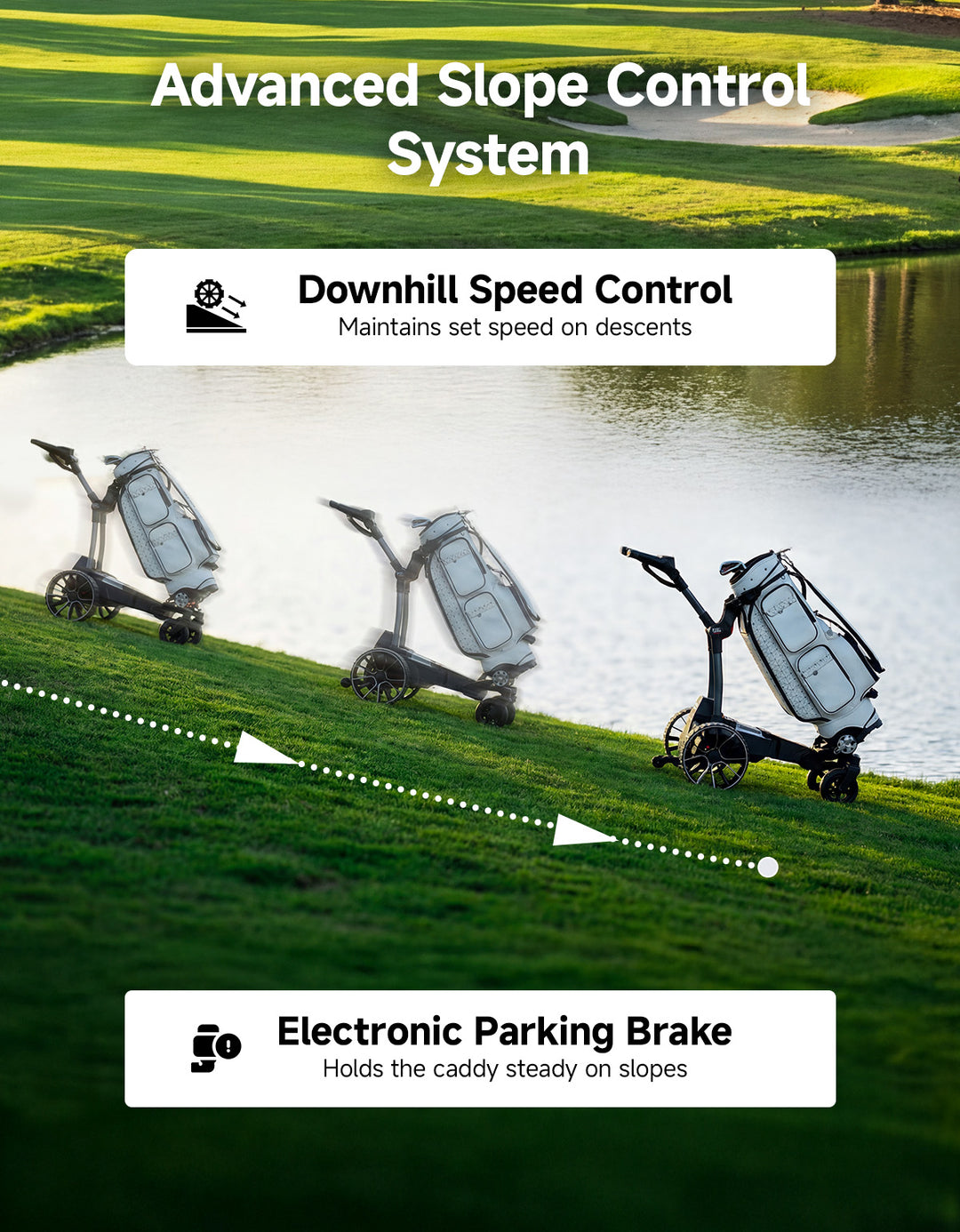 Electric Golf Push Cart with Remote Control, 36 Hole