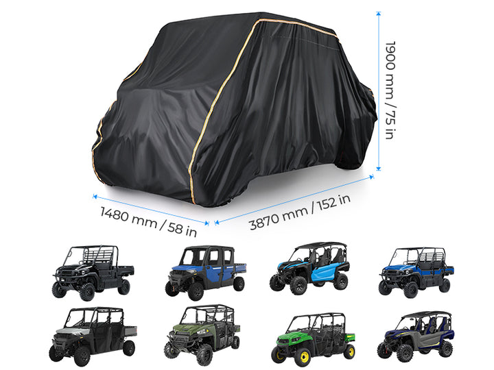4-Seater UTV Cover Waterproof for Ranger Crew 570 / Mule PRO-FXT PRO-DXT - Kemimoto