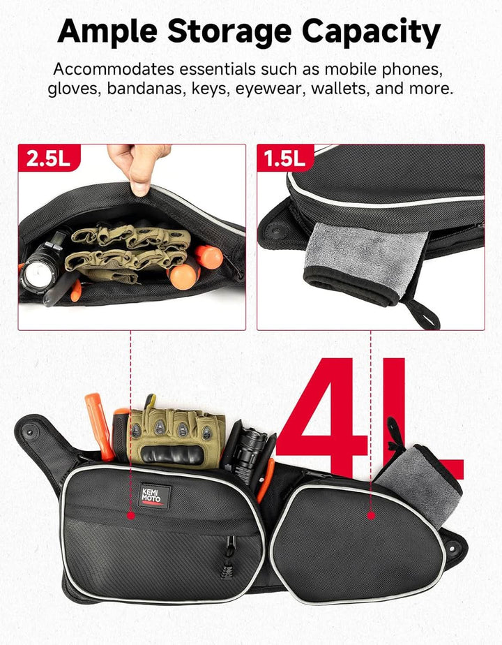 Front Door Storage Bags with Knee Pads for Polaris RZR 900 Trail & RZR 900 S, 2-Pack