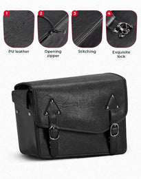 24L Saddlebags PU Leather Side Bags for Sportster Softail Dyna - Kemimoto