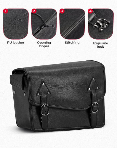 24L Saddlebags PU Leather Side Bags for Sportster Softail Dyna - Kemimoto