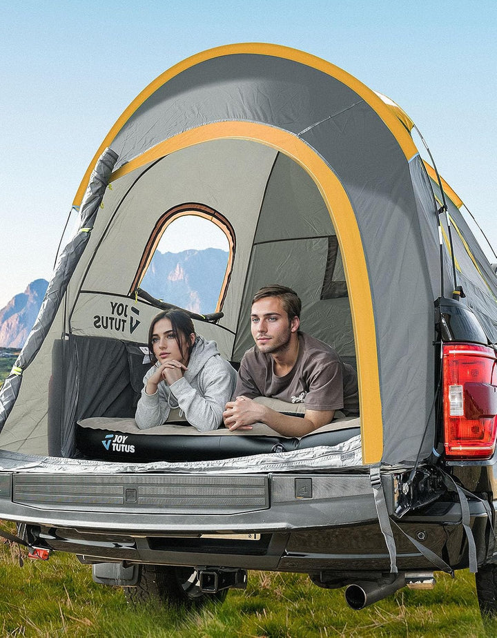 JOYTUTUS Pickup Truck Tent 2.0, 5.5'-6' Camping Preferred - Orange - Kemimoto