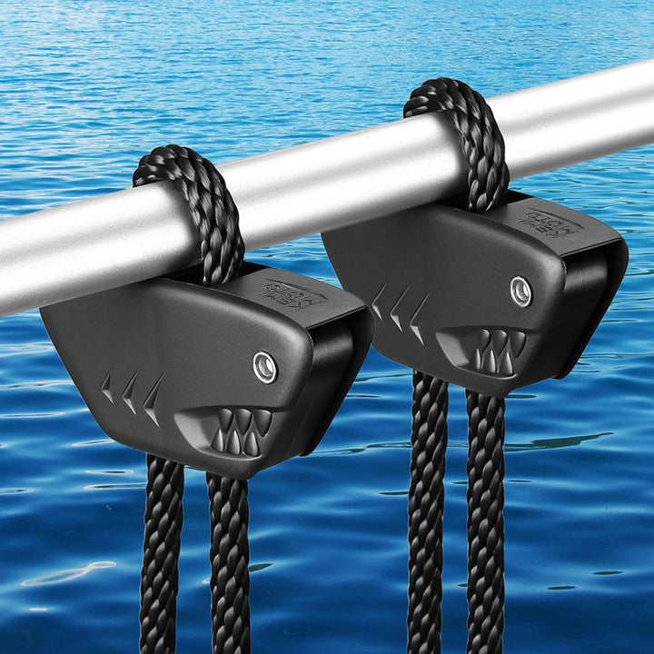 Shark-Shaped Boat Fender Clips for Quick Release Bumper Adjustment, 2/4-Pack - Kemimoto