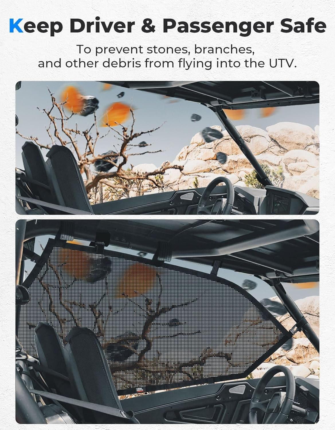Mesh Shield Protective Door Net for 2014-2023 Polaris RZR XP 1000 - Kemimoto