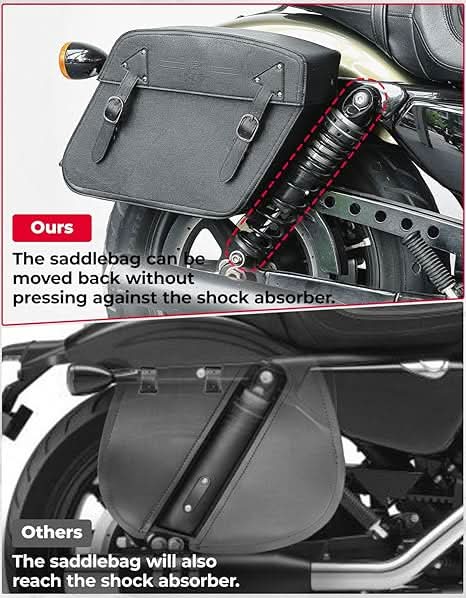Motorcycle Leather Saddle Bags for Sportster 883 - Kemimoto