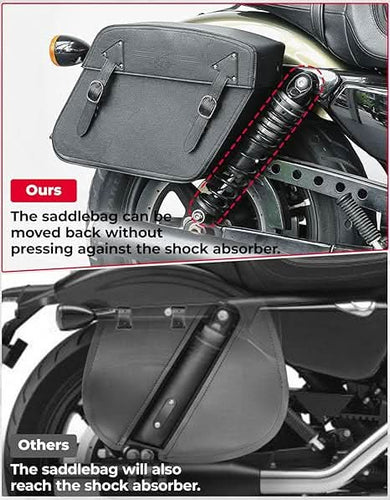 Motorcycle Leather Saddle Bags for Sportster 883 - Kemimoto