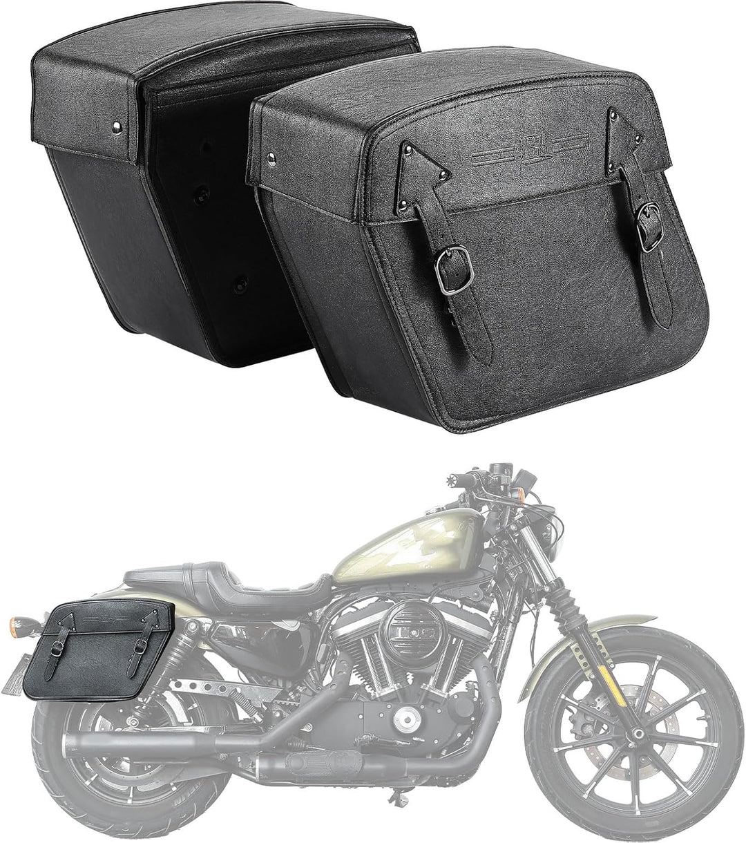 Motorcycle Leather Saddle Bags for Sportster 883 - Kemimoto