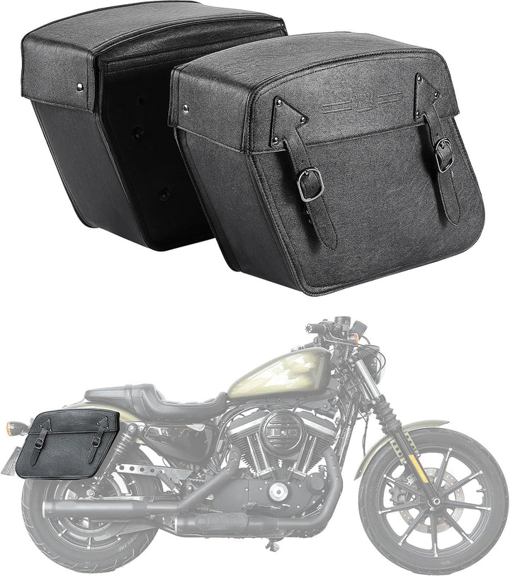 Motorcycle Leather Saddle Bags for Sportster 883 - Kemimoto