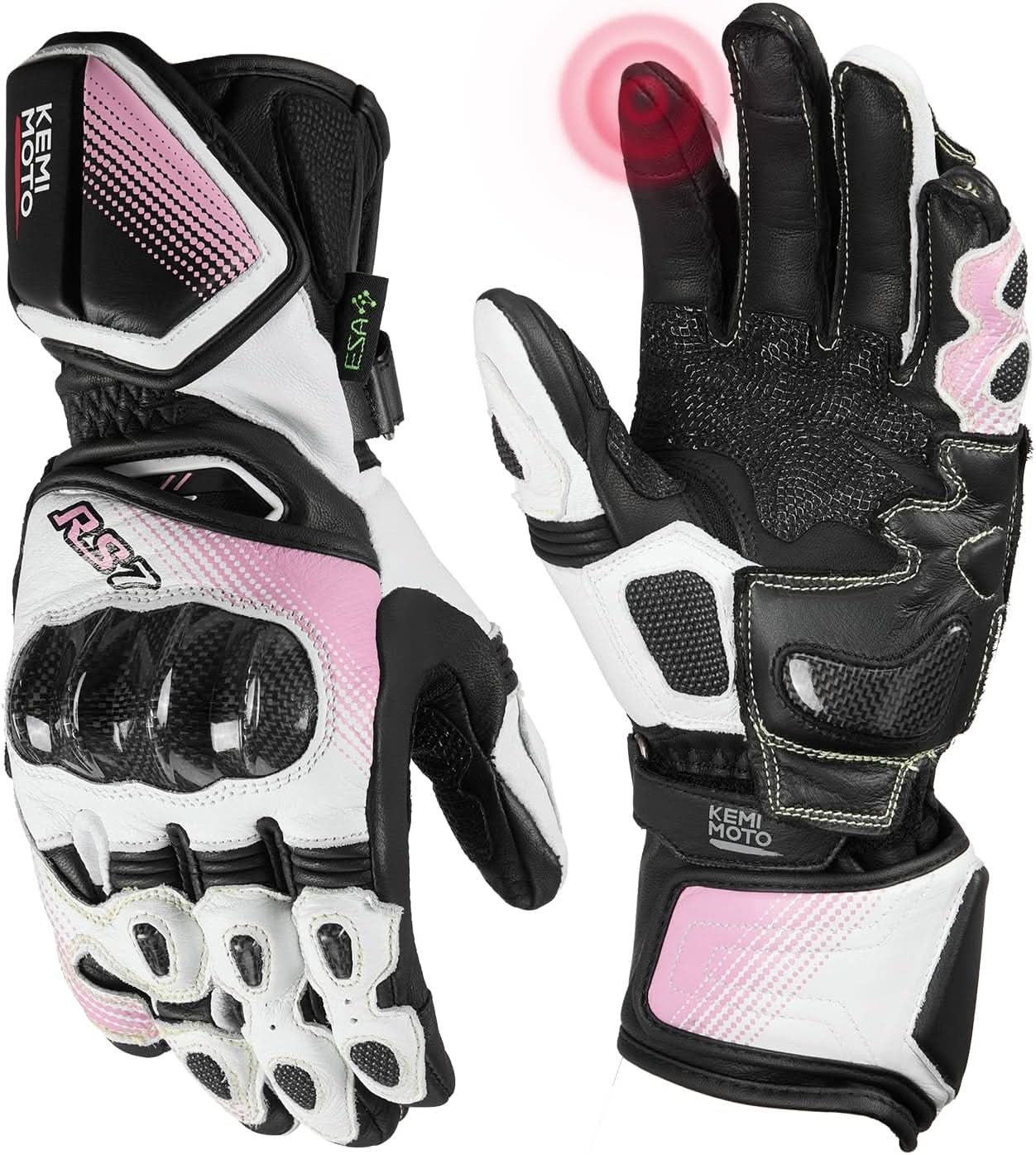 Women Carbon Fiber Motorcycle Gloves - Kemimoto