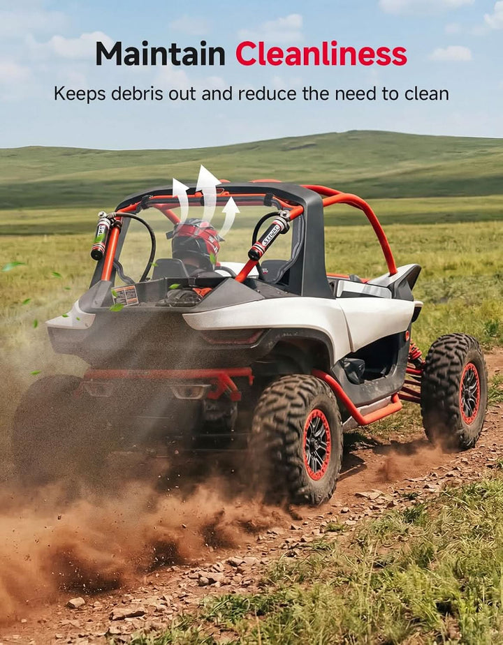 UTV Rear Windshield, Ultra-Clear Shatter-Resistant for Segway Villain 2024+