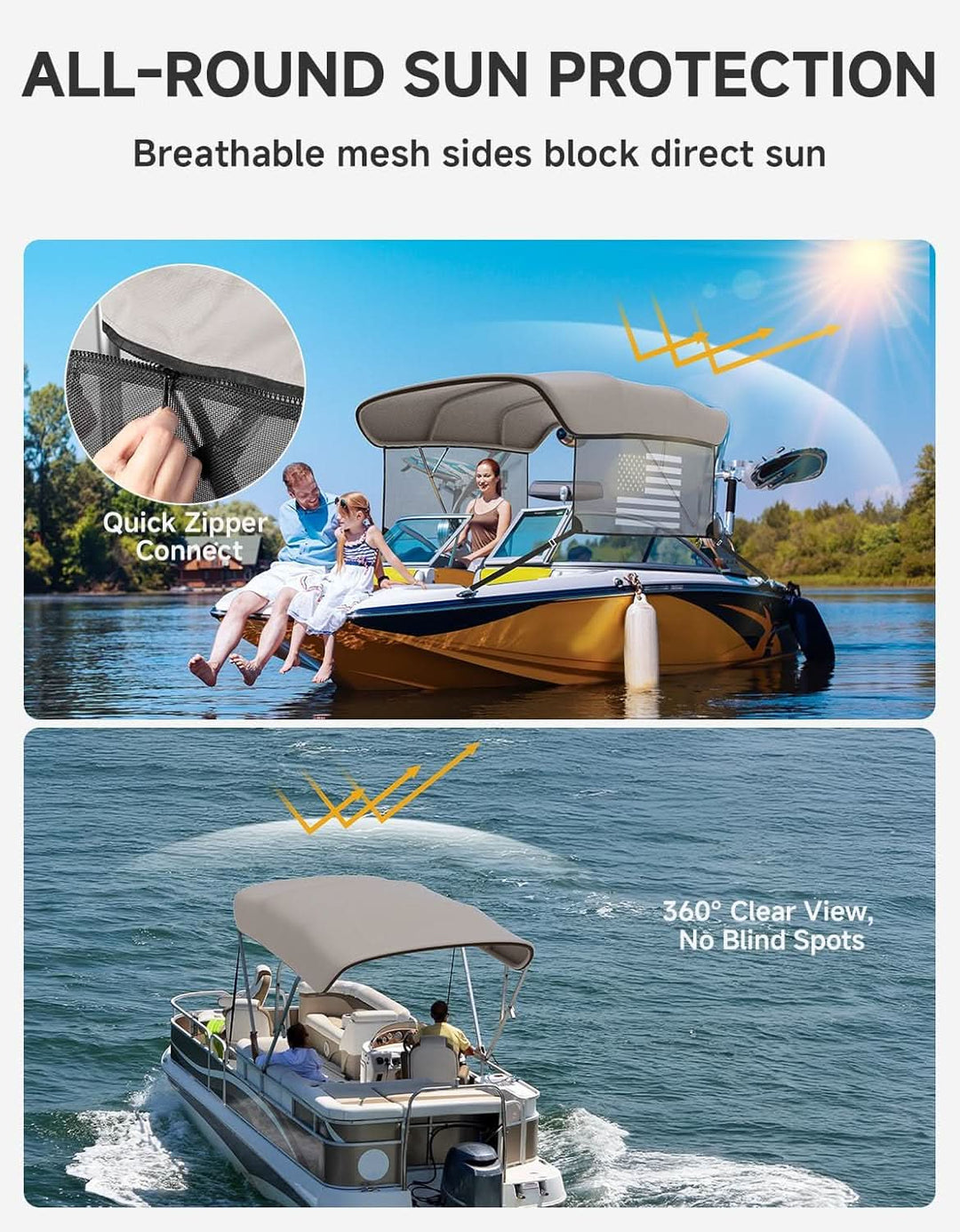 4 Bow Bimini Top Replacement Canvas