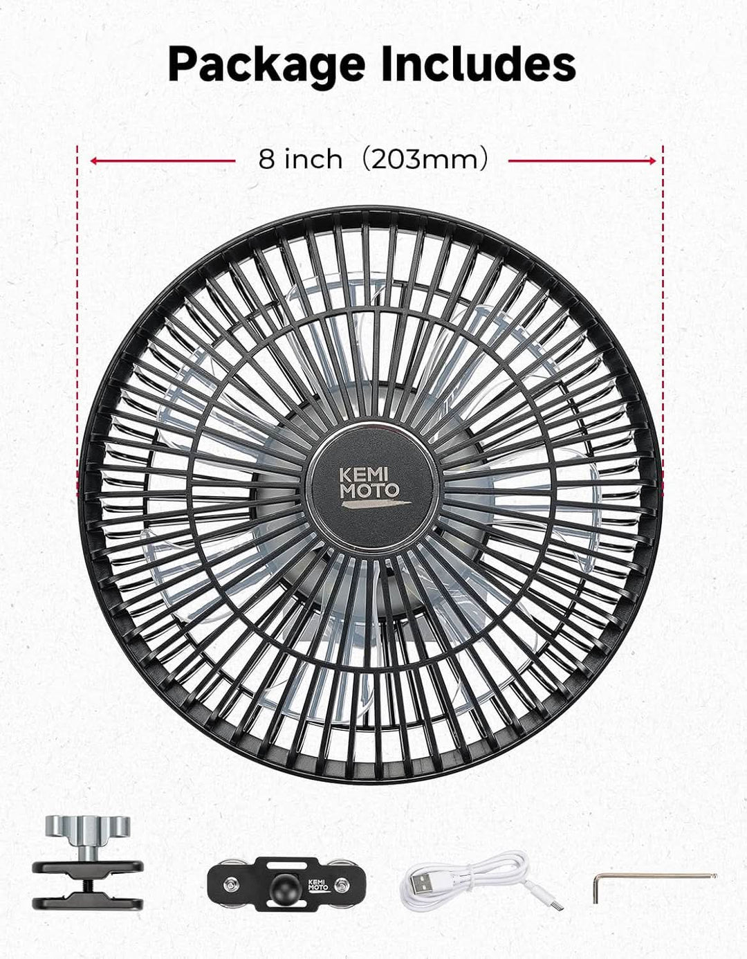 Magnetic Fan for Golf Cart & Forklift, EZGO RXV, Club Car (2-Pack) - Kemimoto